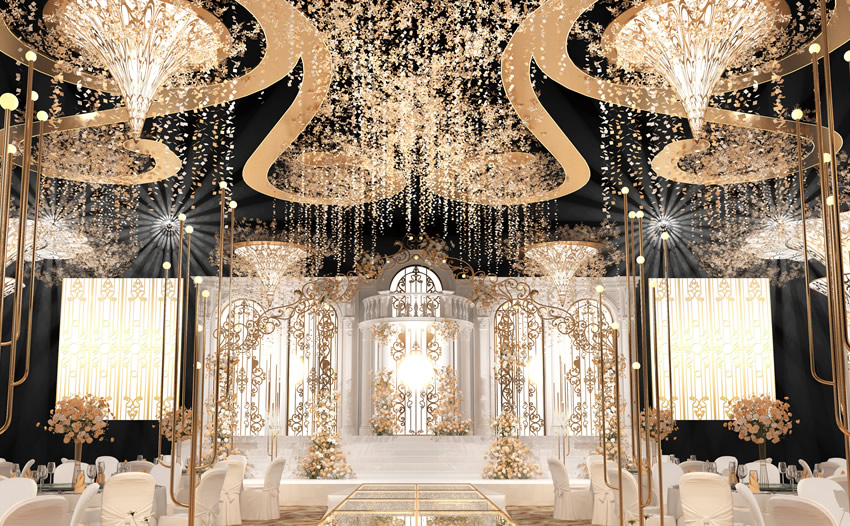 汉中花木兰喜事汇金色大厅效果展示